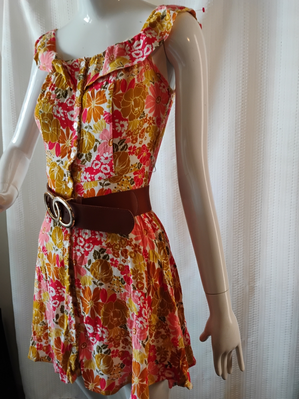 Forever 21 Pink & Mustard Floral Mini Dress